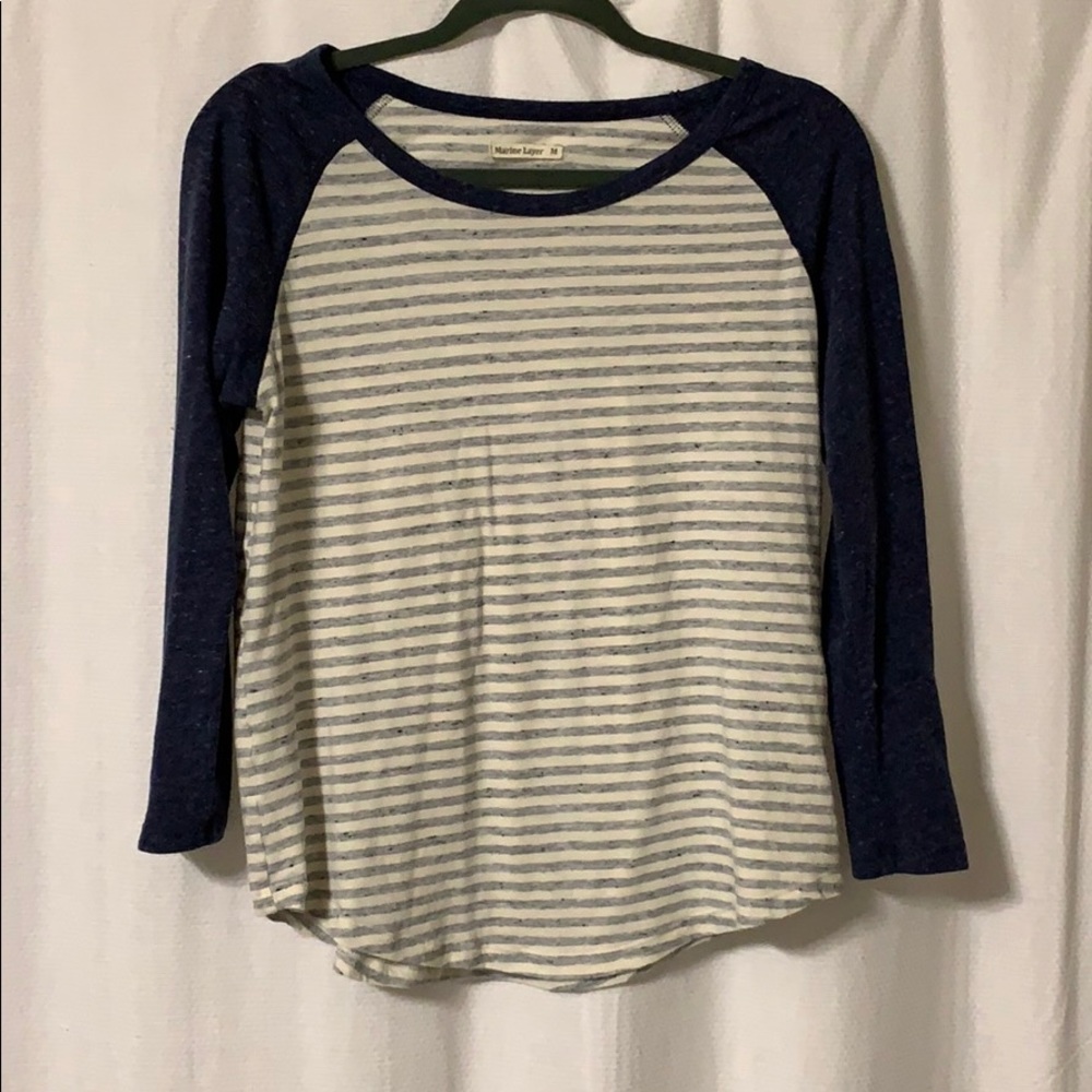 Marine Layer - 3/4 sleeve stripped baseball tee